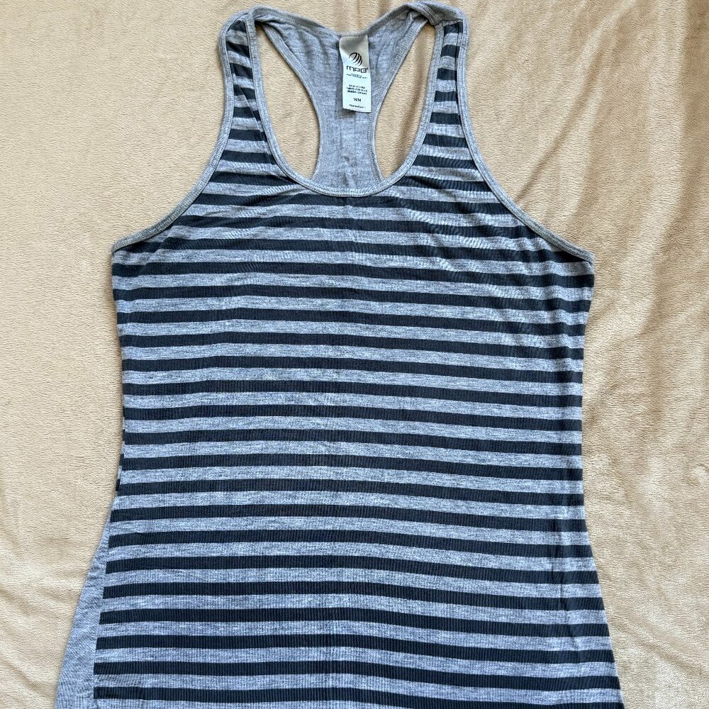MPG Workout Tank Top, Striped, Size Medium